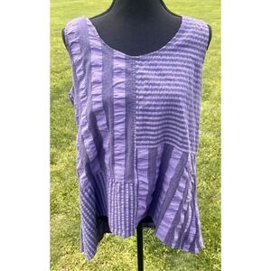 Bodil Women's Size Medium‎ Tank Top Shirt Asymmetrical Striped Violet Tunic